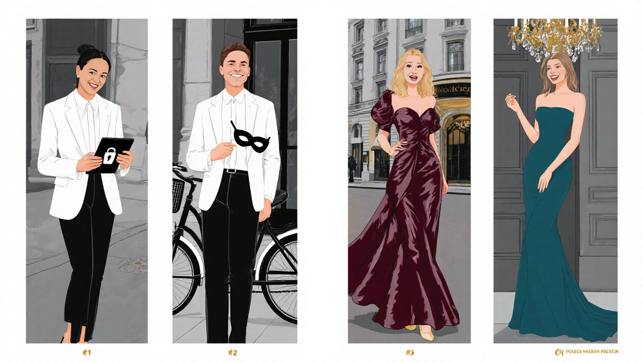 Illustration showing agency, independent, specialty, and luxury companions in four stylish panels.
