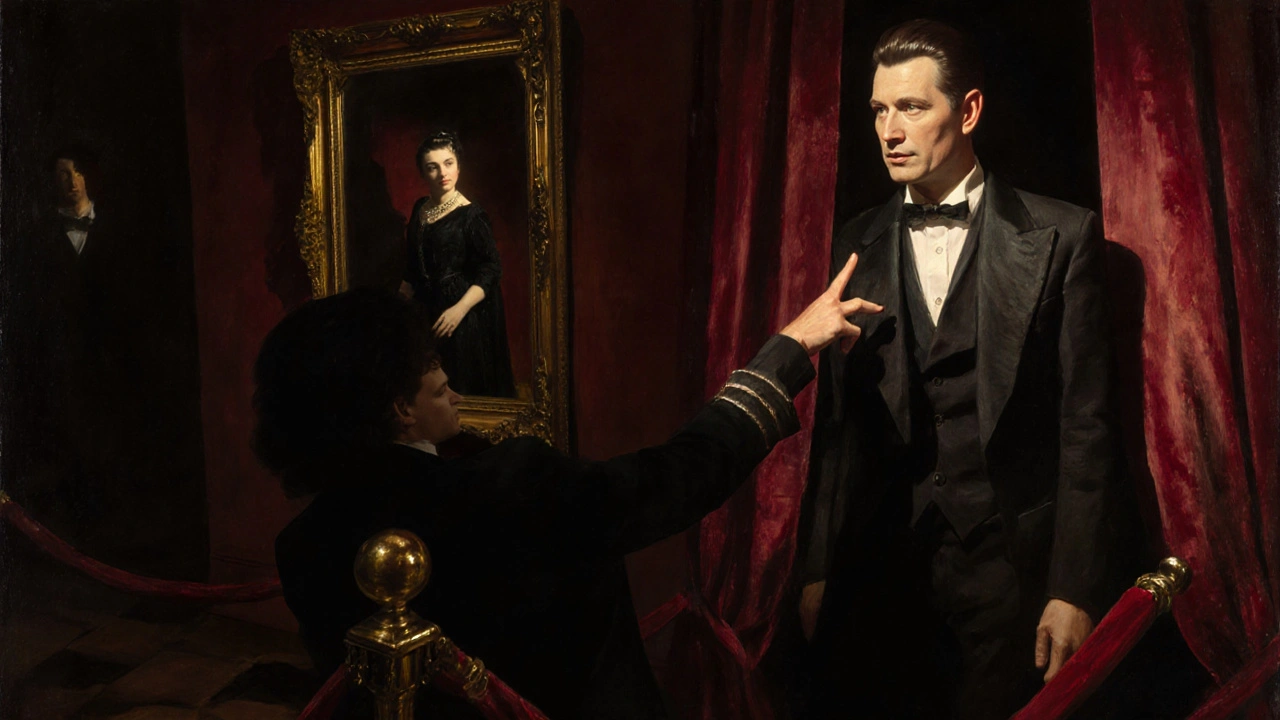 A private museum tour where a guide points out a hidden detail behind a wax figure.