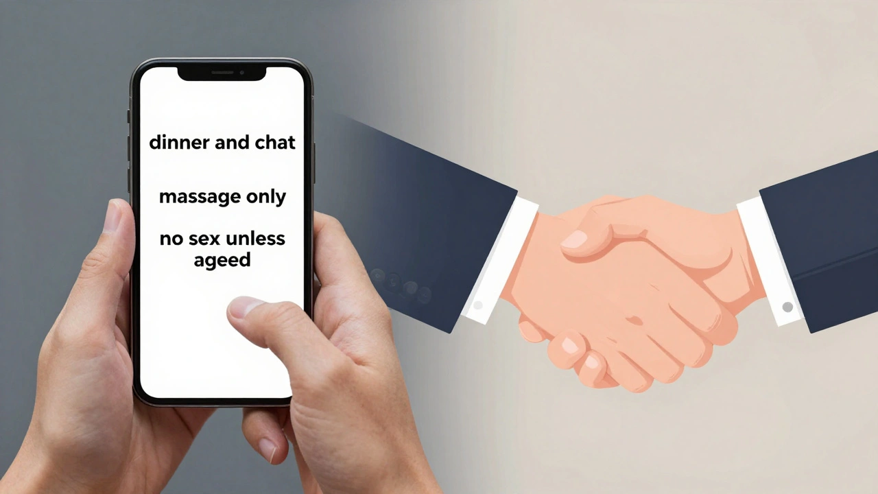 A symbolic comparison of clear text communication and a respectful handshake between two adults.
